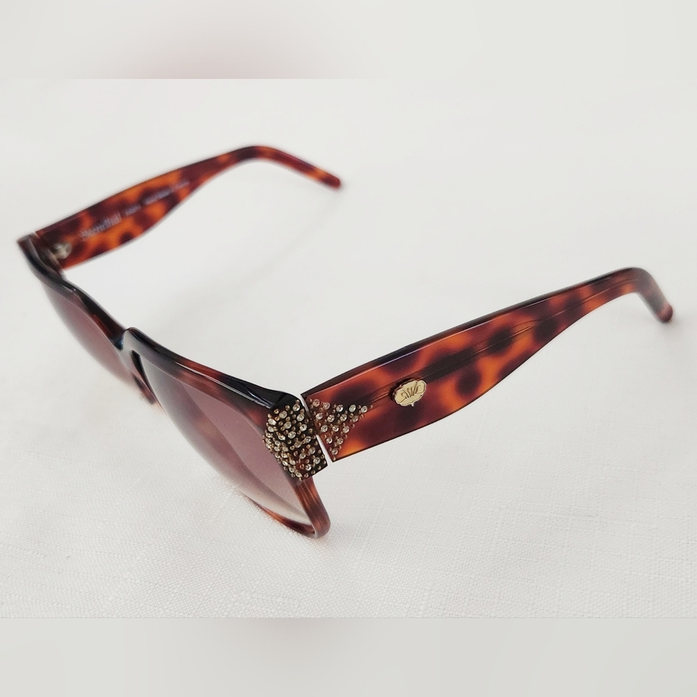 Stendhal Vintage Sunglasses Tortoise shell with Rhinestones Handmade in France